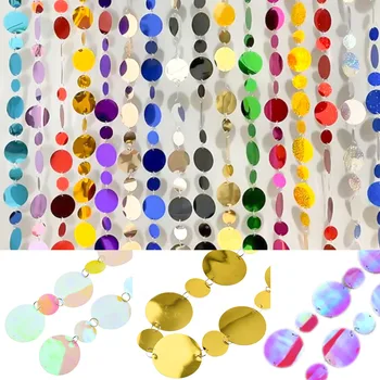 5 Strips PVC Sequin Beaded Curtain String Bedroom Wall Panel Backdrop Privacy Divider Blind Festival Wedding Party Decorations