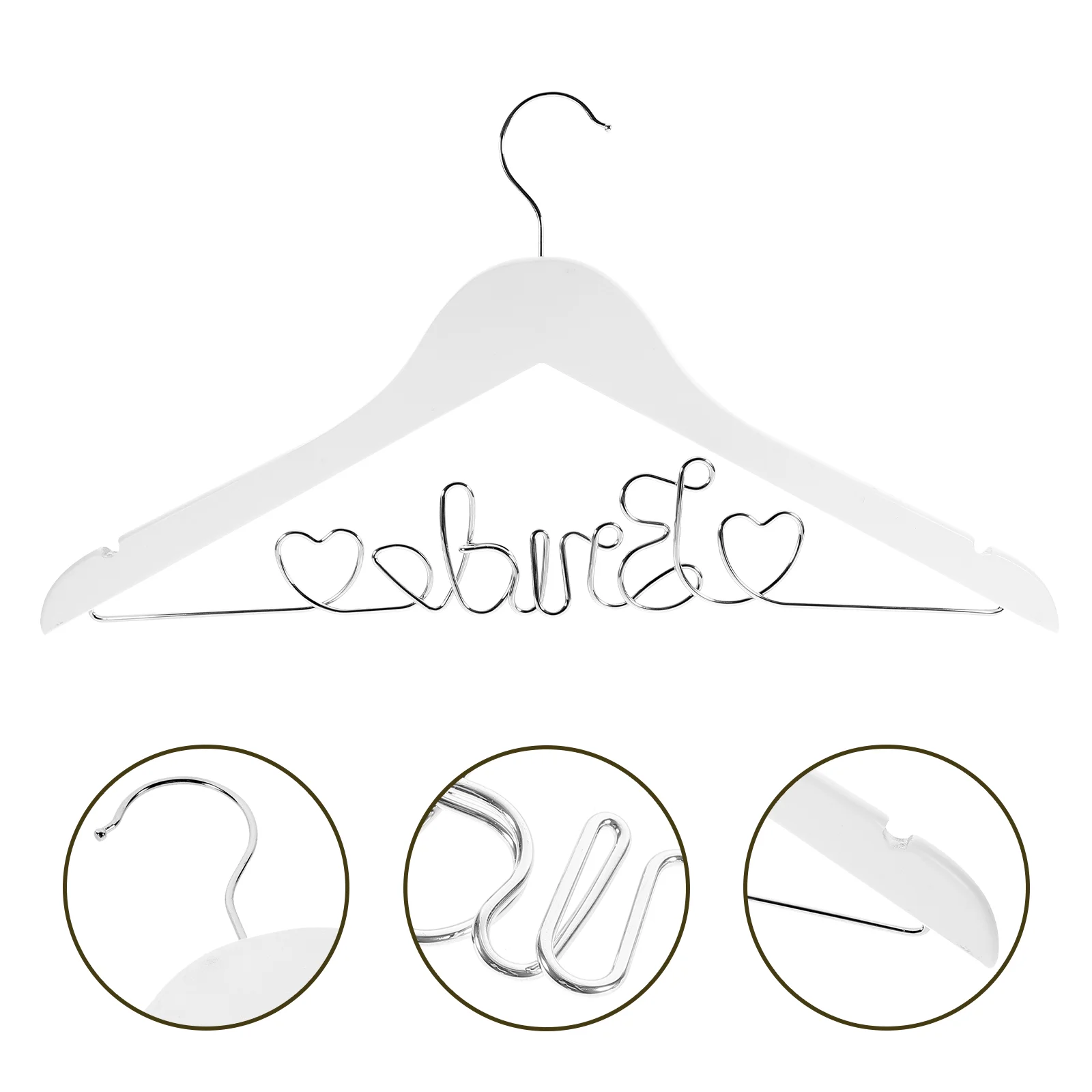 Bridal Hanger Wedding Décor Bride Dress Wooden Decorations for Ceremony Clothes Iron Display Holder
Bridal Hanger Wedding Décor Bride Dress Wooden Decorations for Ceremony Clothes Iron Display Holder