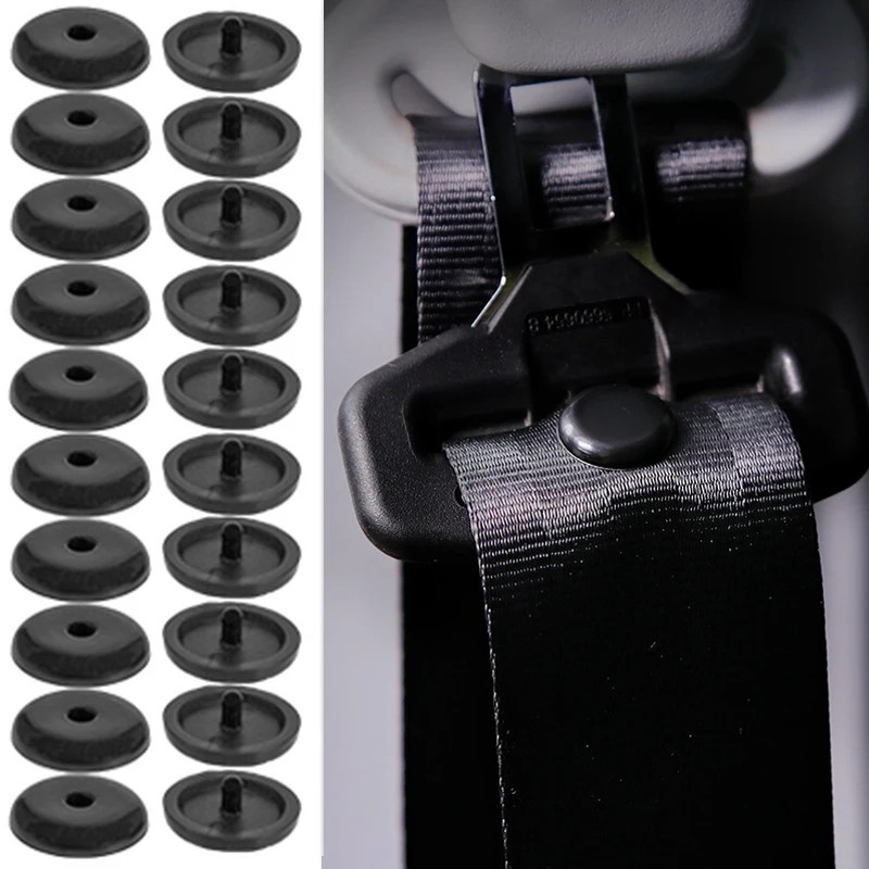 

10 PCS Car Safety Seatbelt Stopper Buckle Automobile Seat Belt Spacing Limit Stop Plastic Anti-slip Button Retainer Car Interior