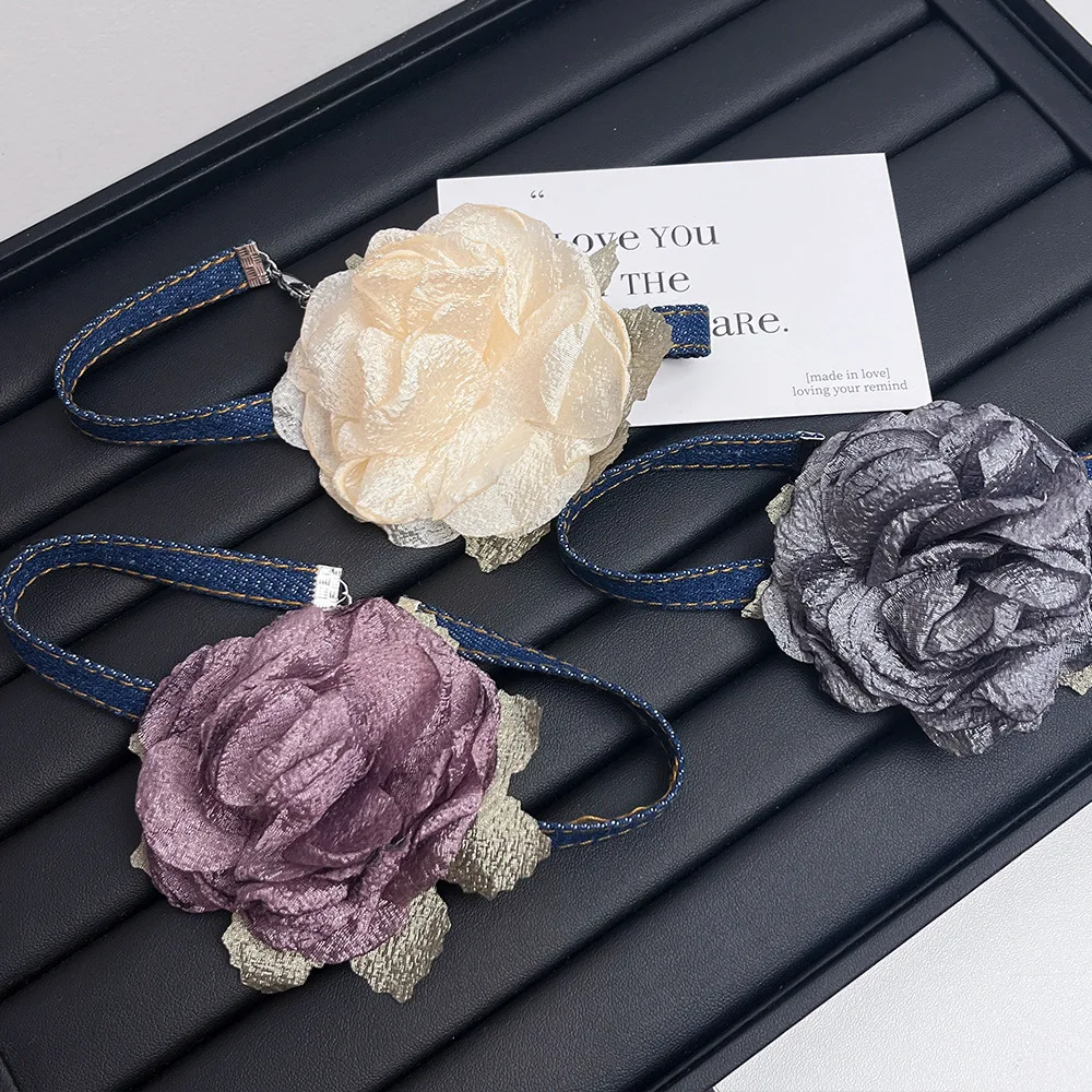 Slik Satin Flower Torques Necklaces For Women Round Choker Lace Denim Necklace Elegant Classic Camellia Y2k Jewelry Accessories
Slik Satin Flower Torques Necklaces For Women Round Choker Lace Denim Necklace Elegant Classic Camellia Y2k Jewelry Accessories