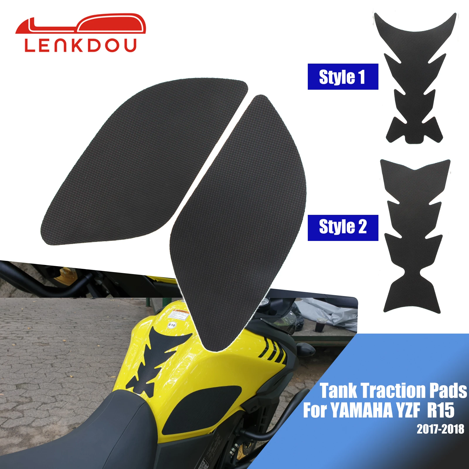 

R15 Fuel Tank Traction Pads For YAMAHA YZF YZ-F R15 2017 2018 Motorcycle Side Decal Gas Knee Grip Protector Anti Slip Sticker