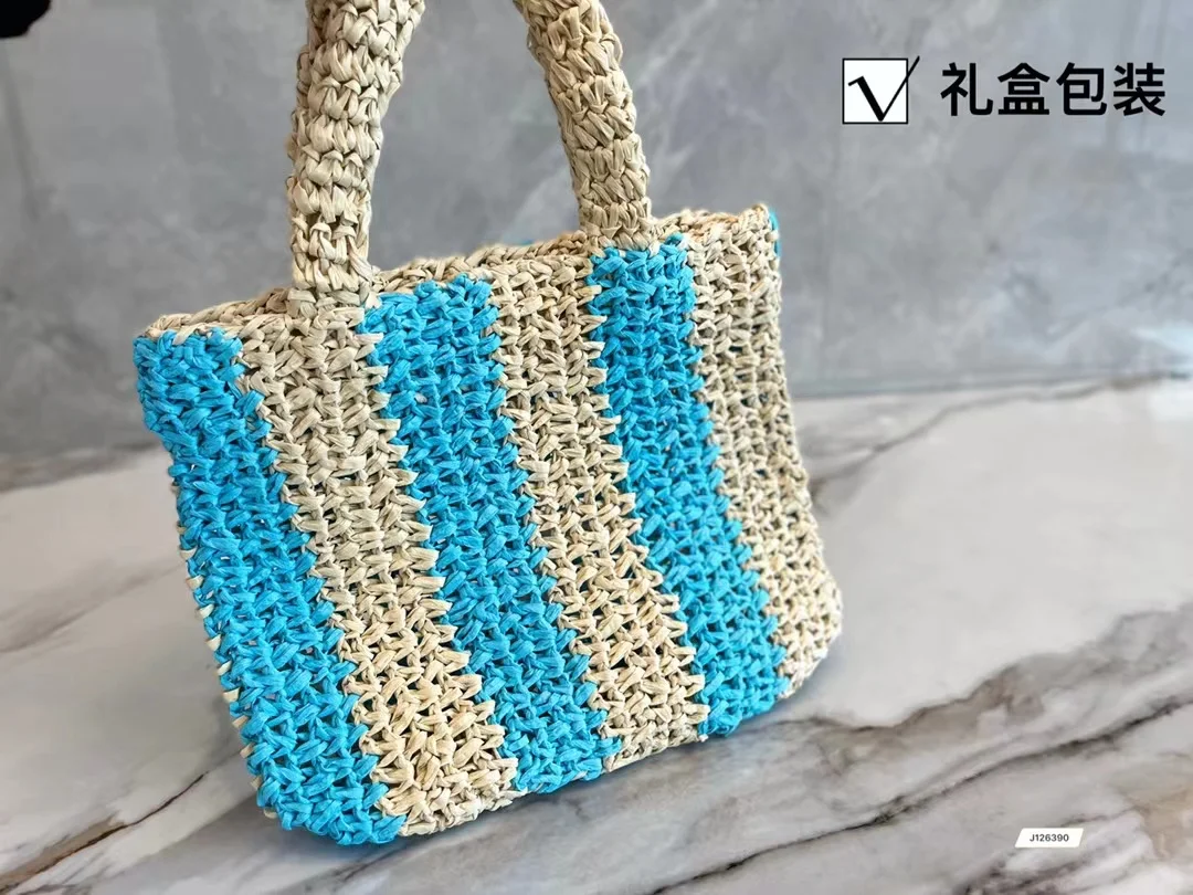 

PR 2024 Summer New Hollow Handmade Grass Woven With English Embroidery And Western Weaving Handbag Tote Women's Bag