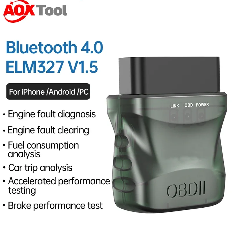 Автомобильный диагностический сканер AOKTOOL ELM327 V1.5 OBD2 Bluetooth 4,0 OBD 2 для IOS Android ПК ELM 327 сканер OBDII считыватель 
Автомобильный диагностический сканер AOKTOOL ELM327 V1.5 OBD2 Bluetooth 4,0 OBD 2 для IOS Android ПК ELM 327 сканер OBDII считыватель