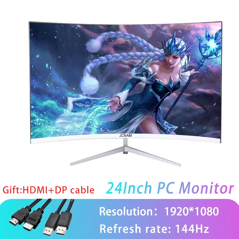 JCNAM 24inch IPS PC Monitor Gamer 1080p Destop Curved Gaming Computer Display 144hz HDMI Compatible
JCNAM 24inch IPS PC Monitor Gamer 1080p Destop Curved Gaming Computer Display 144hz HDMI Compatible