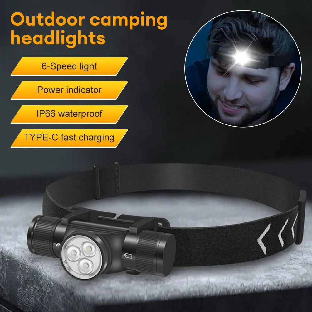 HP330 LED Headlight 7-mode Type-C Rechargeable Strong Headlight IP66 Waterproof 18650 Headlight Camping Fishing Light
HP330 LED Headlight 7-mode Type-C Rechargeable Strong Headlight IP66 Waterproof 18650 Headlight Camping Fishing Light