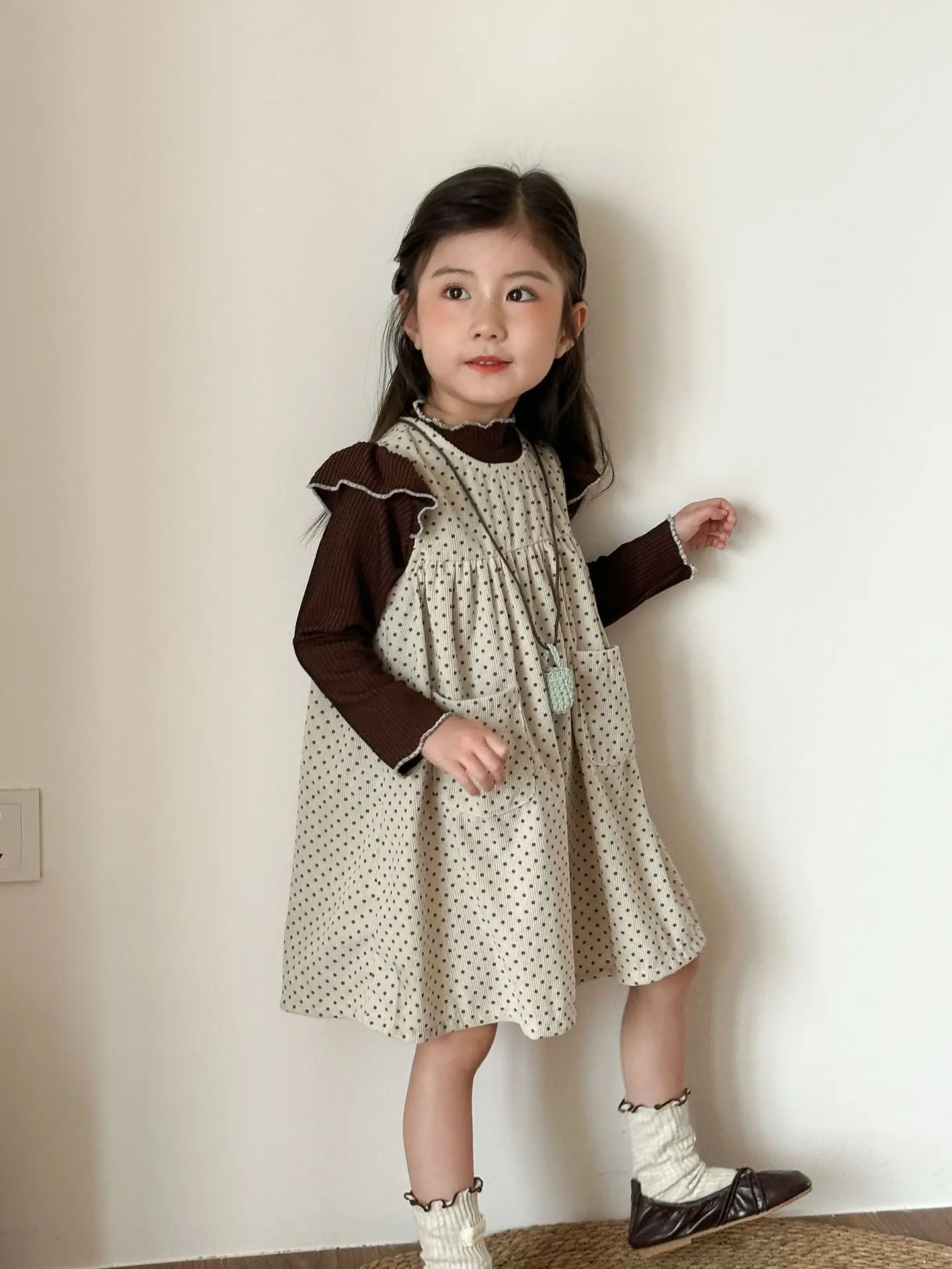 2025 Autumn New Children Sleeveless Dress Corduroy Girls Cute Polka Dot Vest Dress Kids Casual Dress Baby Girl Princess Dress 18 S13a148c22e124ac886f37ad17229f6132