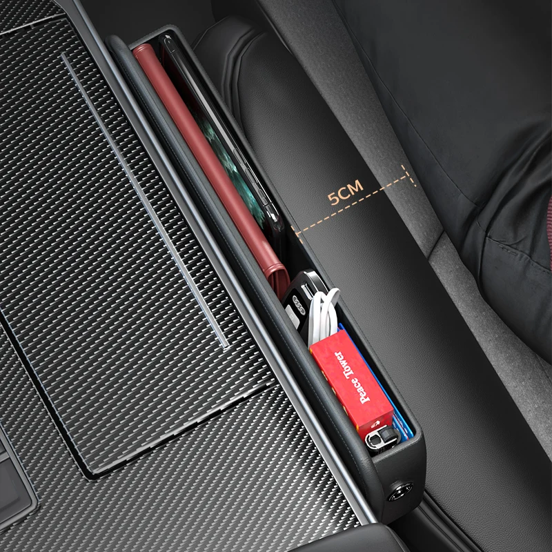 

Car Seat Crevice Storage Box,PVC Leather,Auto Seat Side Pocket Car Console Seat Slit Gap Filler Organizers Storage Holder