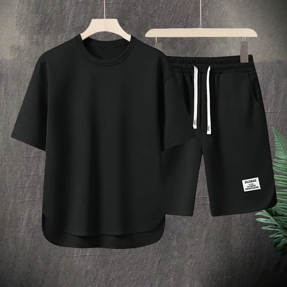 Pullover Sweatshirt Shorts Set Men's Summer Casual Outfit Set O-neck Short Sleeve T-shirt with Elastic Drawstring Waist Wide Leg
Pullover Sweatshirt Shorts Set Men's Summer Casual Outfit Set O-neck Short Sleeve T-shirt with Elastic Drawstring Waist Wide Leg