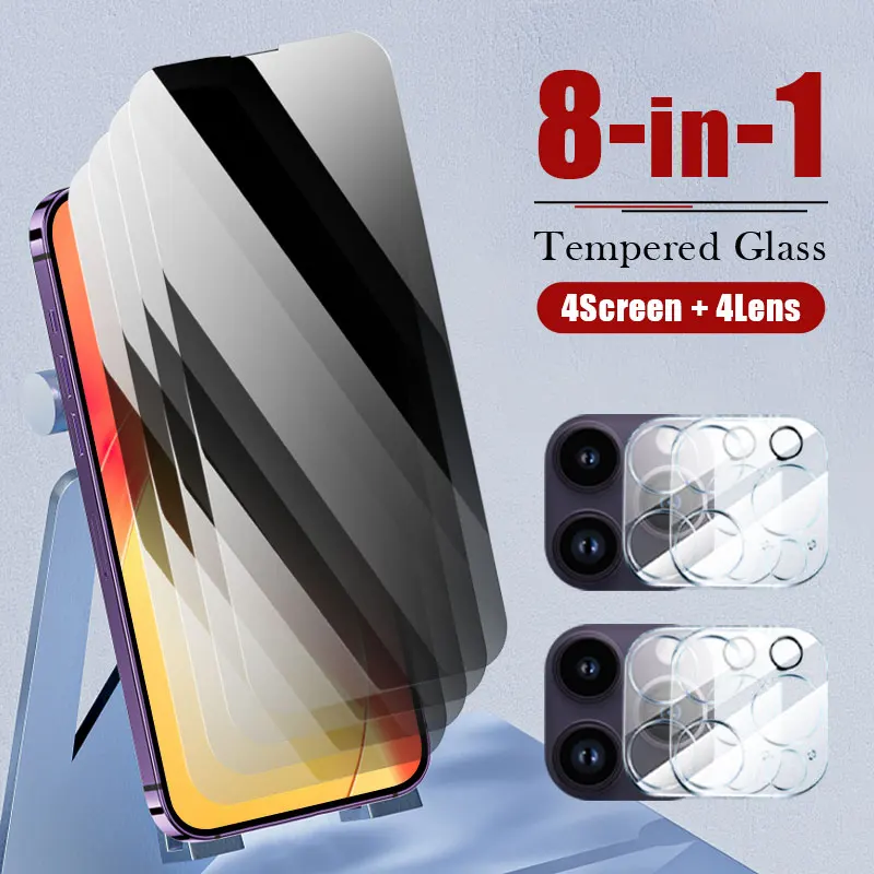 8in 1 Privacy Glass smartphone for iPhone 13 15 plus 14 12 mini 11 pro max screen protector Camera Lens tempered glass film
8in 1 Privacy Glass smartphone for iPhone 13 15 plus 14 12 mini 11 pro max screen protector Camera Lens tempered glass film