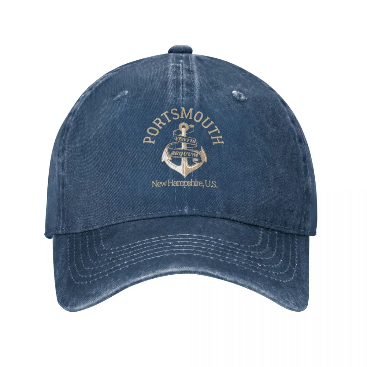 

Retro Anchor Portsmouth New Hampshire U.S., Tan Text- Vintage-Style Sailing / Nautical Cap Cowboy Hat new hat men cap Women's