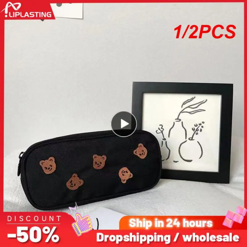 1/2PCS Kawaii Bear Embroidery Canvas Pencil Bag Pen Case Kids Gift Cosmetic Stationery Big Capacity Cute Bear Pencil Pouch
1/2PCS Kawaii Bear Embroidery Canvas Pencil Bag Pen Case Kids Gift Cosmetic Stationery Big Capacity Cute Bear Pencil Pouch