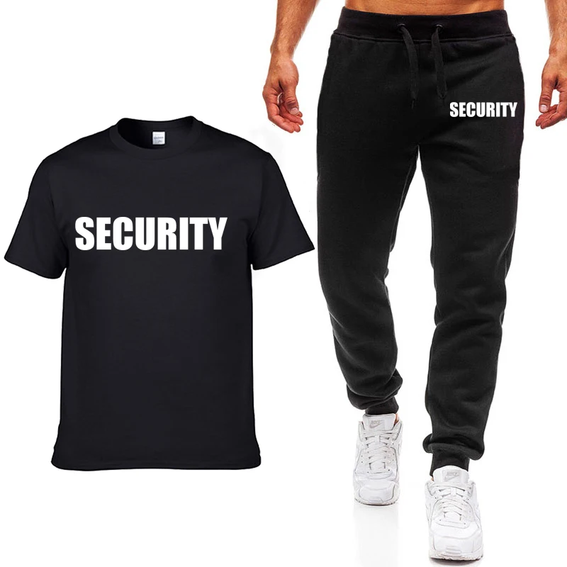 Summer Men's Set Security Uniform Print Man Short sleeve Casual Tees Cotton High Quality T Shirts+Pants Suit 2PCS
Summer Men's Set Security Uniform Print Man Short sleeve Casual Tees Cotton High Quality T Shirts+Pants Suit 2PCS