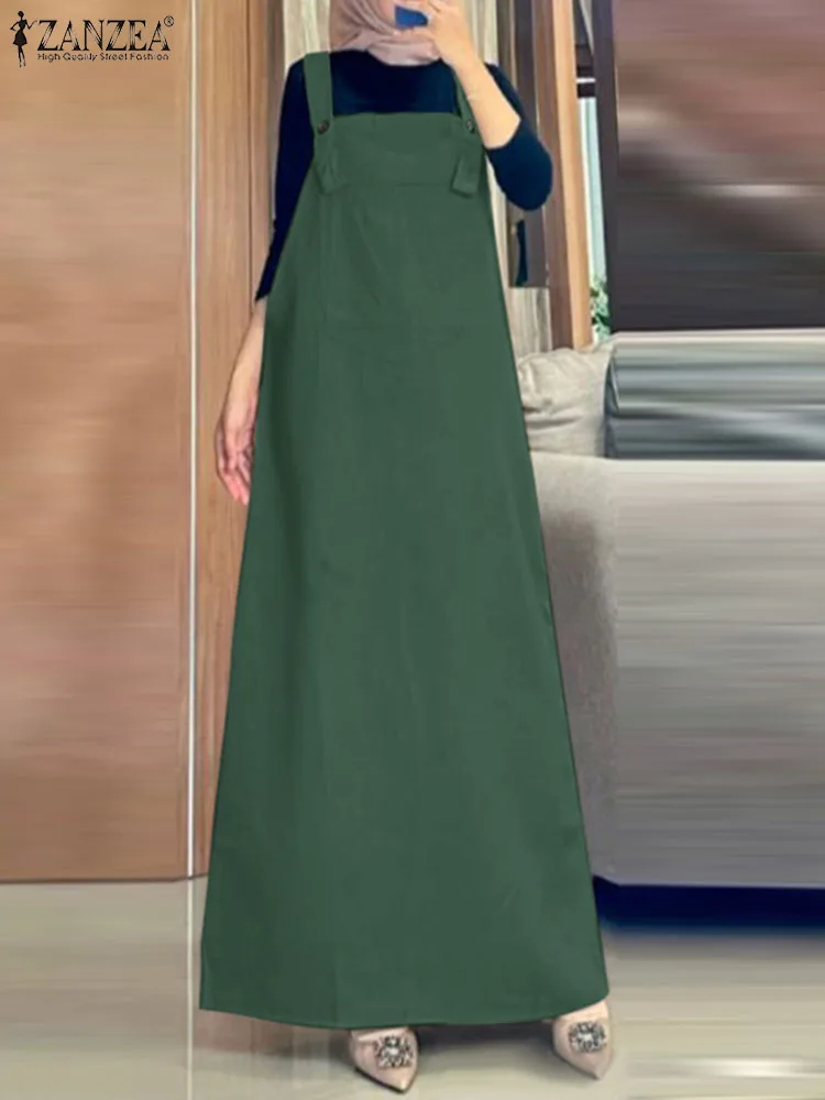 

Модное мусульманское платье ZANZEA на бретелях-спагетти, женские платья без рукавов с квадратным вырезом, элегантный женский сарафан, винтажное платье 2024