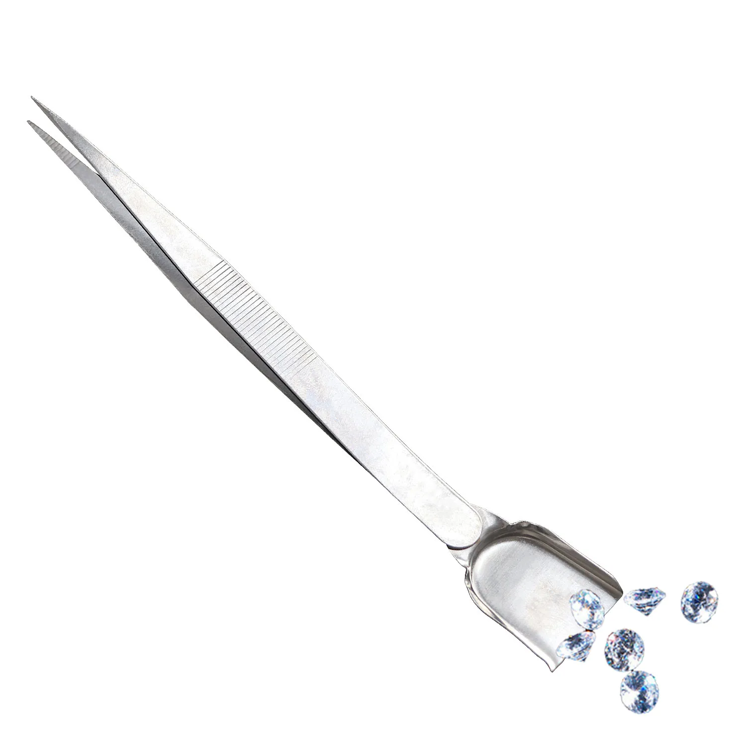 

Профессиональный алмазный пинцет с лопатками, точные пинцеты из нержавеющей стали для ювелирных изделий, инструменты для демонстрации бисера (1 шт.)