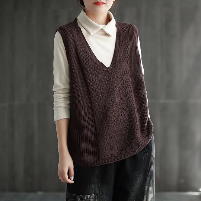2021 Spring Autumn Women's Vest Loose Hollow Out With Retro Vest Girl Outdoor University Student Leisure Versatile Coffee
2021 Spring Autumn Women's Vest Loose Hollow Out With Retro Vest Girl Outdoor University Student Leisure Versatile Coffee