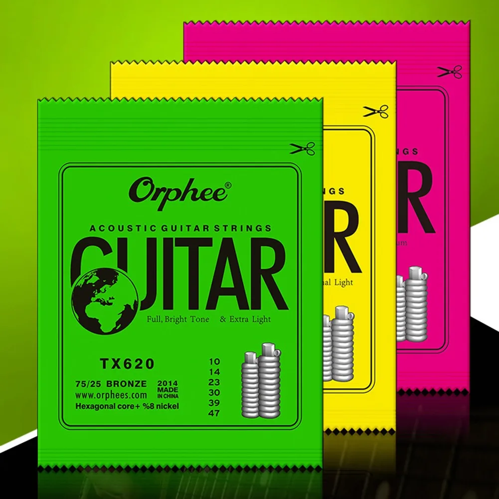 6* Guitar Strings 6pcs Acoustic Guitar 10-47 Extra Light /11-52 Normal Light/12-53 Medium Gauge Useful Durable
6* Guitar Strings 6pcs Acoustic Guitar 10-47 Extra Light /11-52 Normal Light/12-53 Medium Gauge Useful Durable