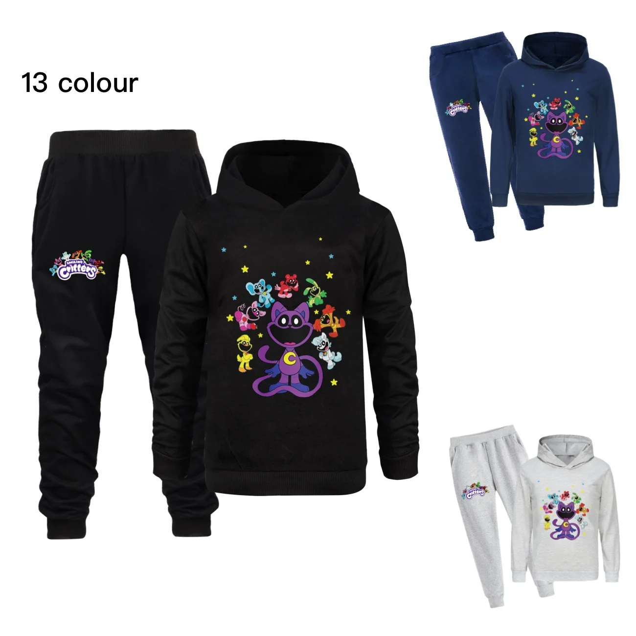 

Smiling Critters Clothes Children's Cartoon Catnap Hoodies Pants 2pcs Set Baby Boys Girls Tracksuits Toddler Kids Outfits Sets