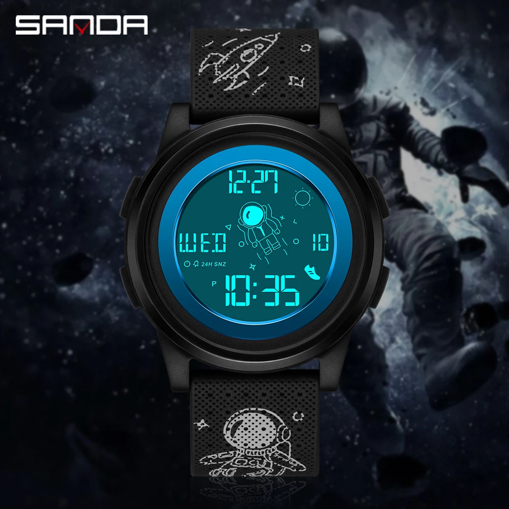 

Sanda 2122 Astro электронные спортивные часы модные трендовые многофункциональные студенческие водонепроницаемые часы с будильником