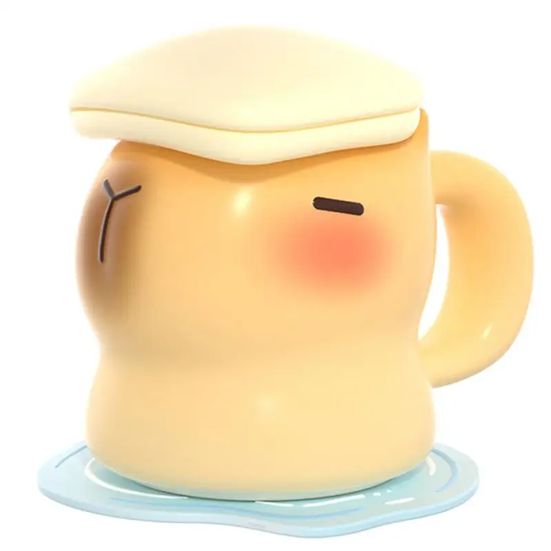 

3D Bathing Capybara Mug ceramic Coffee Cup 400ml Cute capybara mug Drinking cup with non-slip Coaster & Lid for milk tea coffee