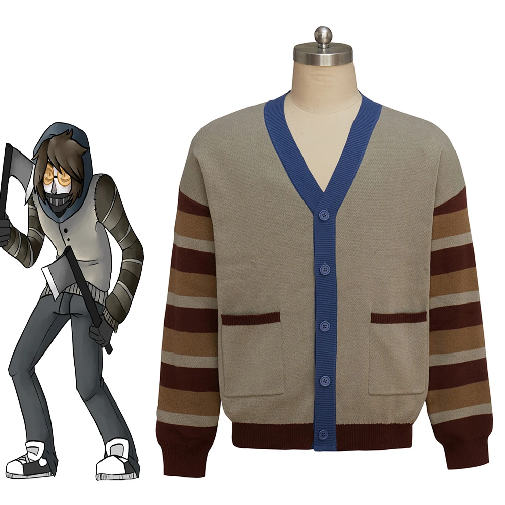 Anime Cosplay Ticci Toby Sweater For Men Vintage Knitted Cardigan Coat Halloween Party Costume Casual Sweatshirt
Anime Cosplay Ticci Toby Sweater For Men Vintage Knitted Cardigan Coat Halloween Party Costume Casual Sweatshirt