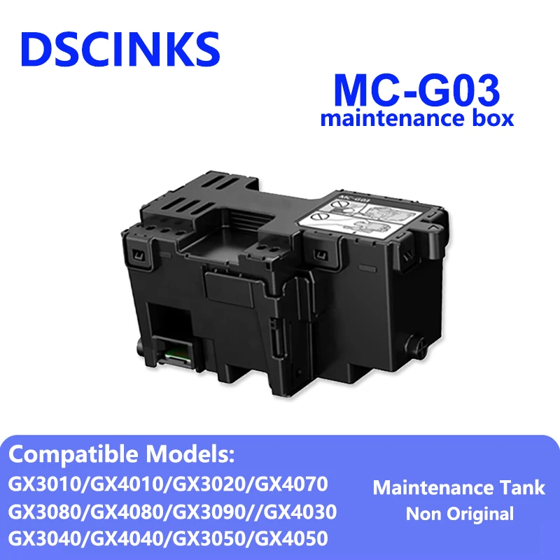 MC-G03 Maintenance Box For Canon GX3010 4010 3020 4070 3080 4080 3090 4030 3040 4040 3050 4050 Printer Maintenance Tank Box
MC-G03 Maintenance Box For Canon GX3010 4010 3020 4070 3080 4080 3090 4030 3040 4040 3050 4050 Printer Maintenance Tank Box