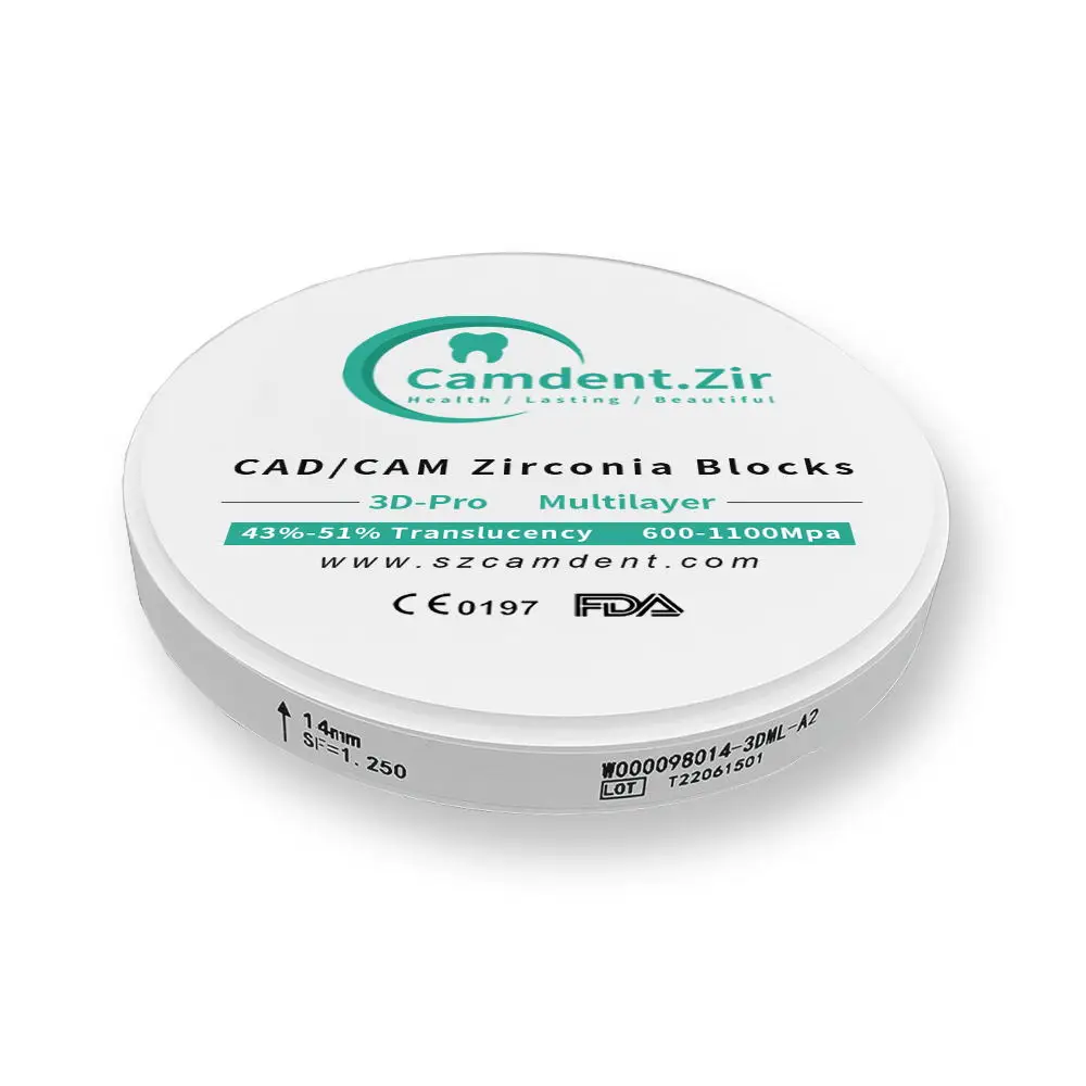 High Quality 95*16mm Dental Lab Zirconia Block 3D Pro for Cad Dam Milling Machine
High Quality 95*16mm Dental Lab Zirconia Block 3D Pro for Cad Dam Milling Machine