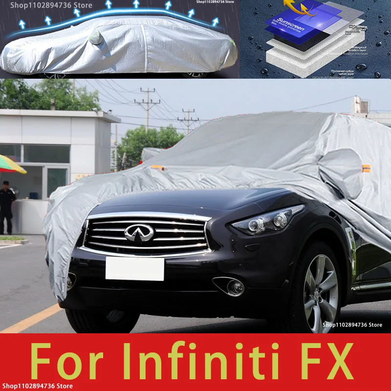 

For Infiniti FX fit Outdoor Protection Full Car Covers Snow Cover Sunshade Waterproof Dustproof Exterior Car accessories