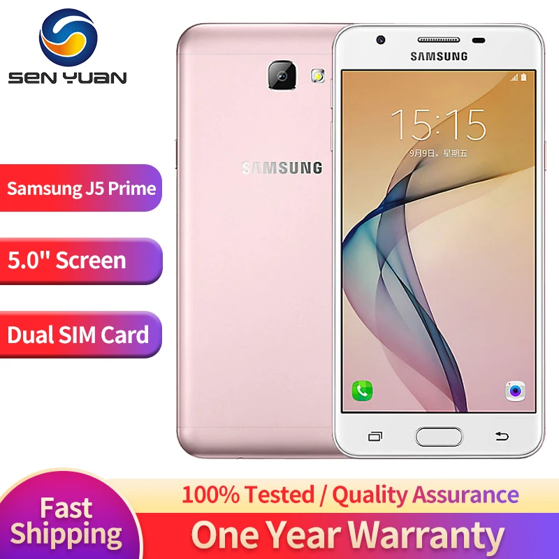 Original Samsung Galaxy J5 Prime G570F 4G Mobile Phone Dual SIM 5.0'' 2GB RAM 16GB ROM CellPhone 13MP+5MP Quad Core SmartPhone
Original Samsung Galaxy J5 Prime G570F 4G Mobile Phone Dual SIM 5.0'' 2GB RAM 16GB ROM CellPhone 13MP+5MP Quad Core SmartPhone