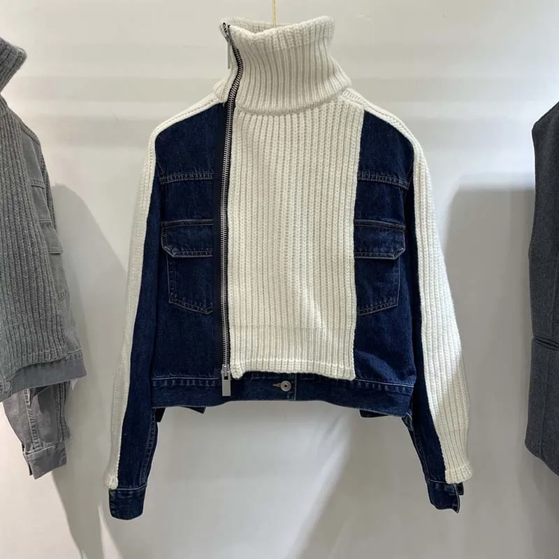 Autumn Winter New Zipper High Collar Cotton Pullovers Runway New Fake Two Piece Design Knitted Sweater Y2K Women Clothes 2Colors
Autumn Winter New Zipper High Collar Cotton Pullovers Runway New Fake Two Piece Design Knitted Sweater Y2K Women Clothes 2Colors