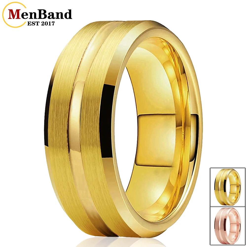 MenBand Fashion 8MM Gold Color Center Grooved Flat Brushed Finish Tungsten Carbide Wedding Engagement Ring Comfort Fit
MenBand Fashion 8MM Gold Color Center Grooved Flat Brushed Finish Tungsten Carbide Wedding Engagement Ring Comfort Fit