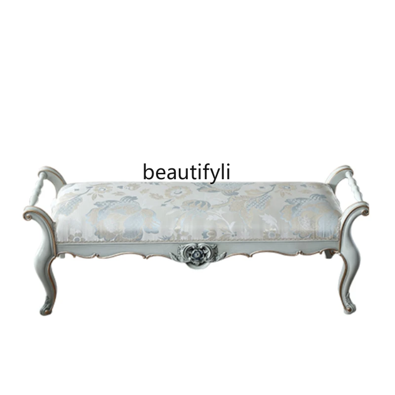French Furniture European-Style Carved Bed End Stool Mercerized Fabric Bed Bed Bedroom Solid Wood Shoe Changing Stool
French Furniture European-Style Carved Bed End Stool Mercerized Fabric Bed Bed Bedroom Solid Wood Shoe Changing Stool