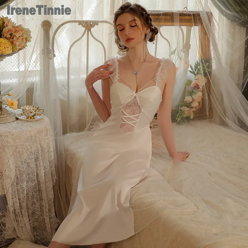 Ночная сорочка IRENE TINNIE женская кружевная, длинная ажурная Ночная рубашка на бретелях, сетчатая сорочка для дома
Ночная сорочка IRENE TINNIE женская кружевная, длинная ажурная Ночная рубашка на бретелях, сетчатая сорочка для дома