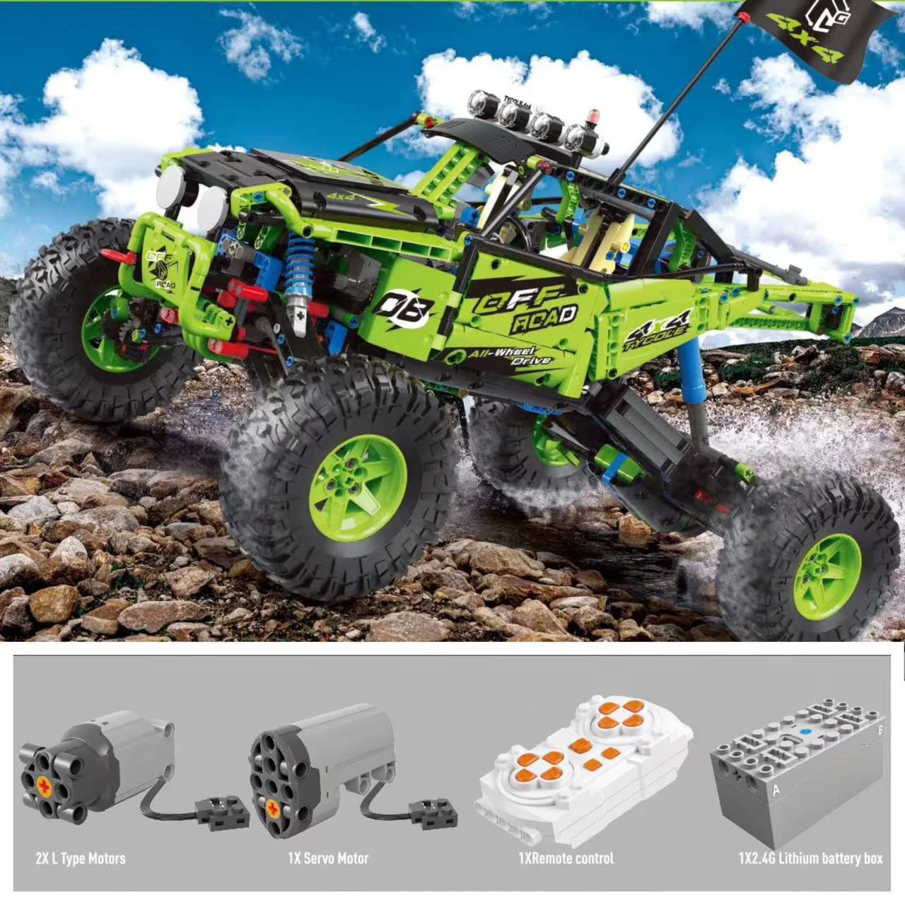 Technical 4X4 ORV Radio 2.4ghz Remote Control Car Building Block Monsters Off-road Vehicle Model Brick Rc Toys For Boys Gifts
Technical 4X4 ORV Radio 2.4ghz Remote Control Car Building Block Monsters Off-road Vehicle Model Brick Rc Toys For Boys Gifts