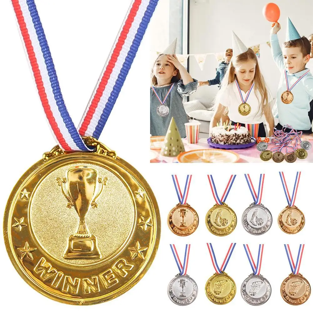 

Winner Medals Children Plastic Gold Medal Silver Medal Bronze Medal Prize Award For Souvenir Gift Outdoor Sport Kids Toys