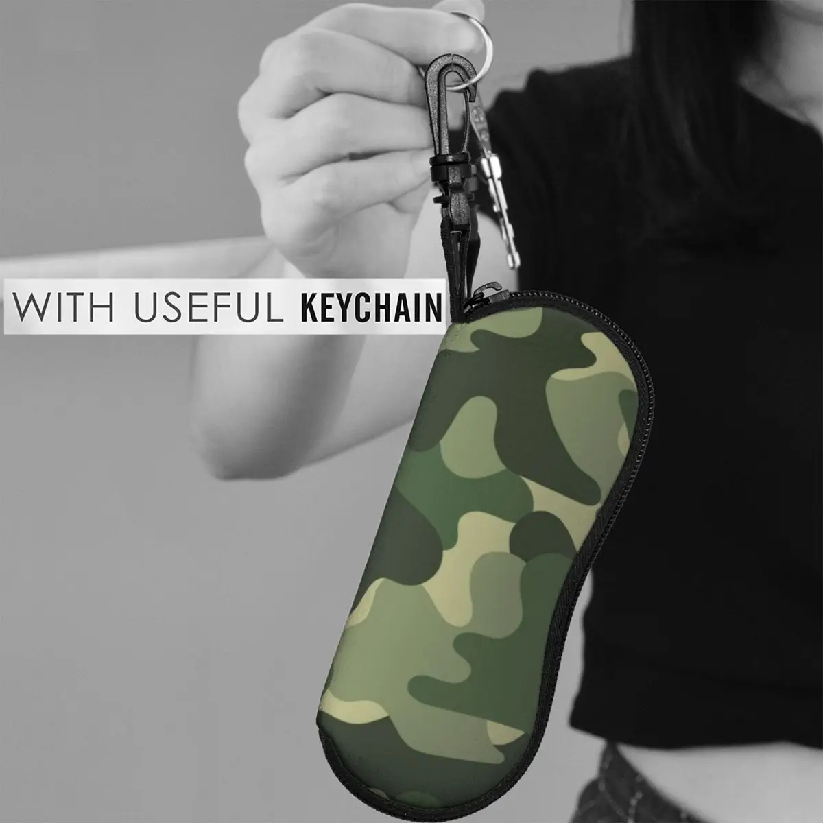 Зеленые камуфляжные вертикальные очки с зеркальным камуфляжным принтом, Классический женский чехол для ключей, для хранения очков
Зеленые камуфляжные вертикальные очки с зеркальным камуфляжным принтом, Классический женский чехол для ключей, для хранения очков