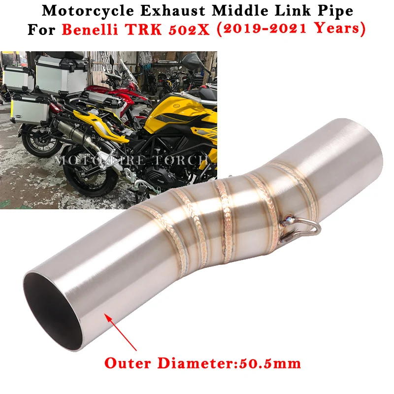 

Motorcycle Exhaust Escape System Modified Muffler 51mm Middle Link Pipe Slip On For Benelli TRK 502X TRK502X 2019 2020 2021