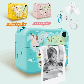 Câmera Digital Infantil Instant Print: Capture Memórias Instantâneas para Crianças 8 Print Camera for Kids, 2 Inch Screen Kids Camera for Boys with 3 Print Paper, Birthday Gift for Girls Boys aged 3-12