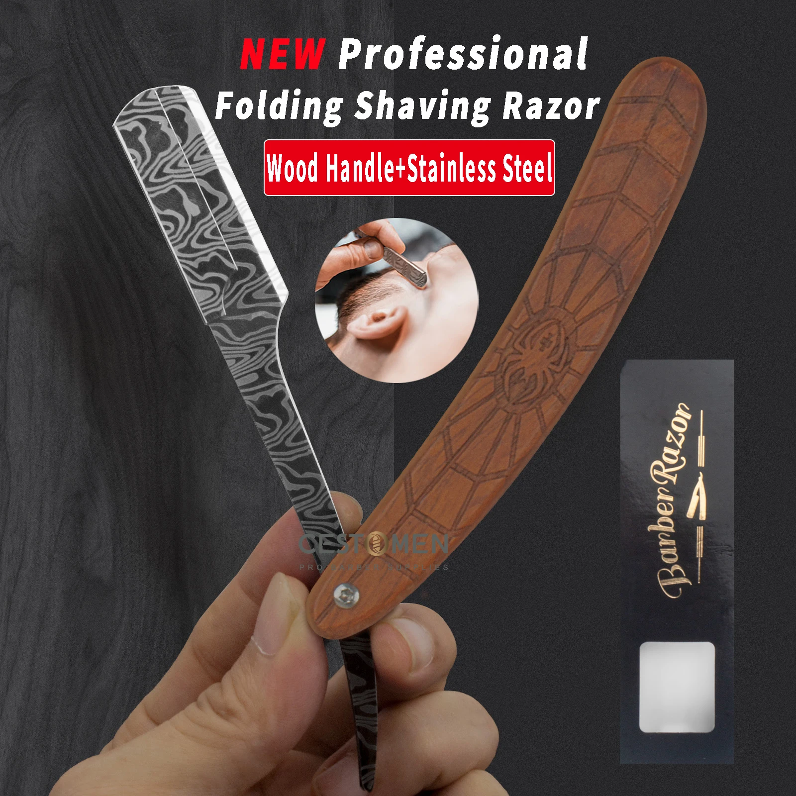 New Men Folding Shaving Razors Barber Haircut Tools Wood Handle Stainless Steel Straight Safety Razor Barbearia Knife Holder
New Men Folding Shaving Razors Barber Haircut Tools Wood Handle Stainless Steel Straight Safety Razor Barbearia Knife Holder