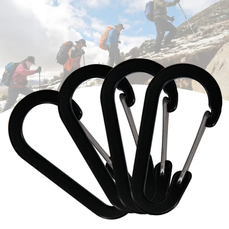 

Set of 4 Aluminum Carabiner Hooks Heavy Duty Carabiners Clip, Secure and Reliable Aluminum D Clip Hooks 6.1cm Length