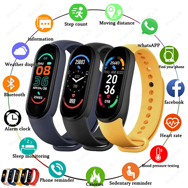 2022 M6 Smart Band Watch Men Women's Smartwatch Fitness Sports Bracelet Wristband For Apple Huawei Xiaomi Mi Smartband Watches
2022 M6 Smart Band Watch Men Women's Smartwatch Fitness Sports Bracelet Wristband For Apple Huawei Xiaomi Mi Smartband Watches