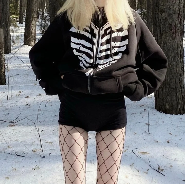 Goth Designed Fashion Women Hoodied Long Sleeve Printing Patchwork Loose Pullover Gothic Style Retro Ladies Hoodie For Autumn 
Goth Designed Fashion Women Hoodied Long Sleeve Printing Patchwork Loose Pullover Gothic Style Retro Ladies Hoodie For Autumn