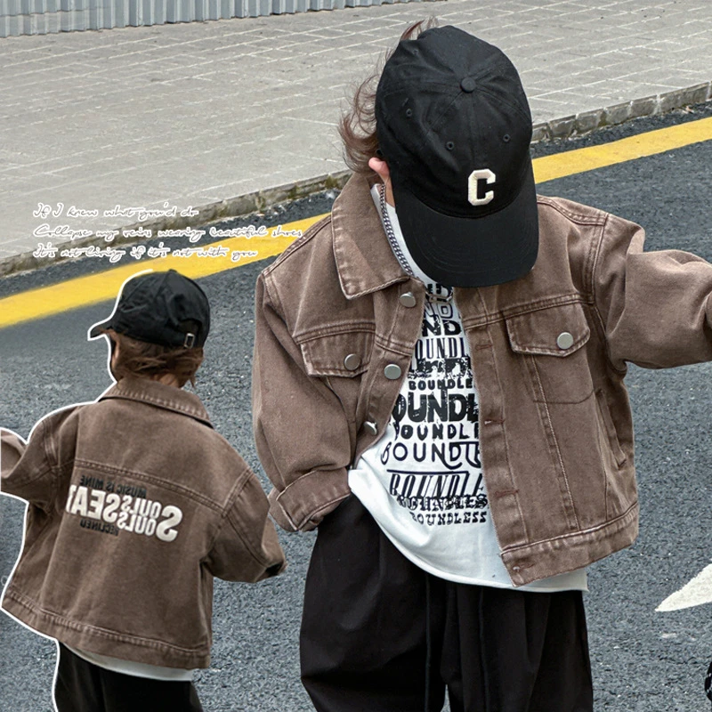 Boys Coat Jackets Spring Clothes Korean Style Children Clothes 2024 Spring New Shirt Coat Back Printed Denim Coat Clothes
Boys Coat Jackets Spring Clothes Korean Style Children Clothes 2024 Spring New Shirt Coat Back Printed Denim Coat Clothes