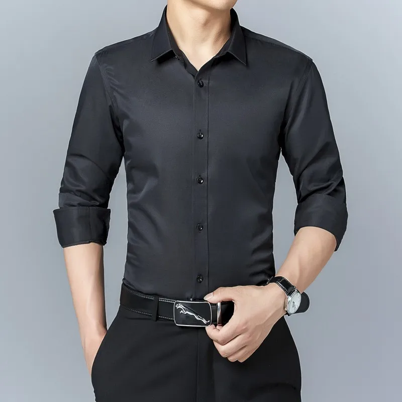 Long-Sleeved Business Casual Shirt Men 2023 Korean Solid Color Slim Dress Shirts Male White Black Blue Shirts Men Top NS5753
Long-Sleeved Business Casual Shirt Men 2023 Korean Solid Color Slim Dress Shirts Male White Black Blue Shirts Men Top NS5753