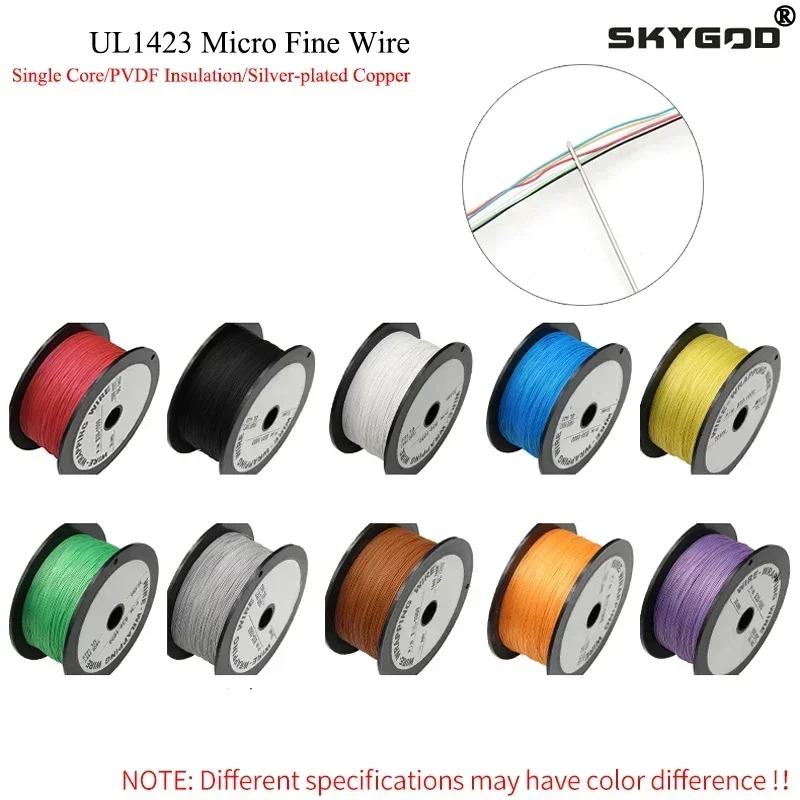 1 Roll of UL1423 PTFE Wire 38/36/34/30/28/26/24AWG Silver Plated Copper High Temperature Electronic Single Core Micro Fine Cable
1 Roll of UL1423 PTFE Wire 38/36/34/30/28/26/24AWG Silver Plated Copper High Temperature Electronic Single Core Micro Fine Cable