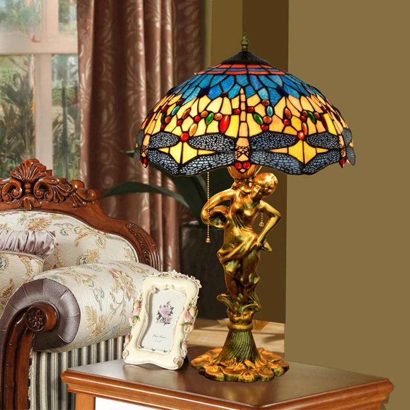 Dragonfly Lamp Tiffany Retro Gold and Blue Dragonfly Table Lamp Goddess Base Decoration Living Room Bedroom Table Lamp
Dragonfly Lamp Tiffany Retro Gold and Blue Dragonfly Table Lamp Goddess Base Decoration Living Room Bedroom Table Lamp