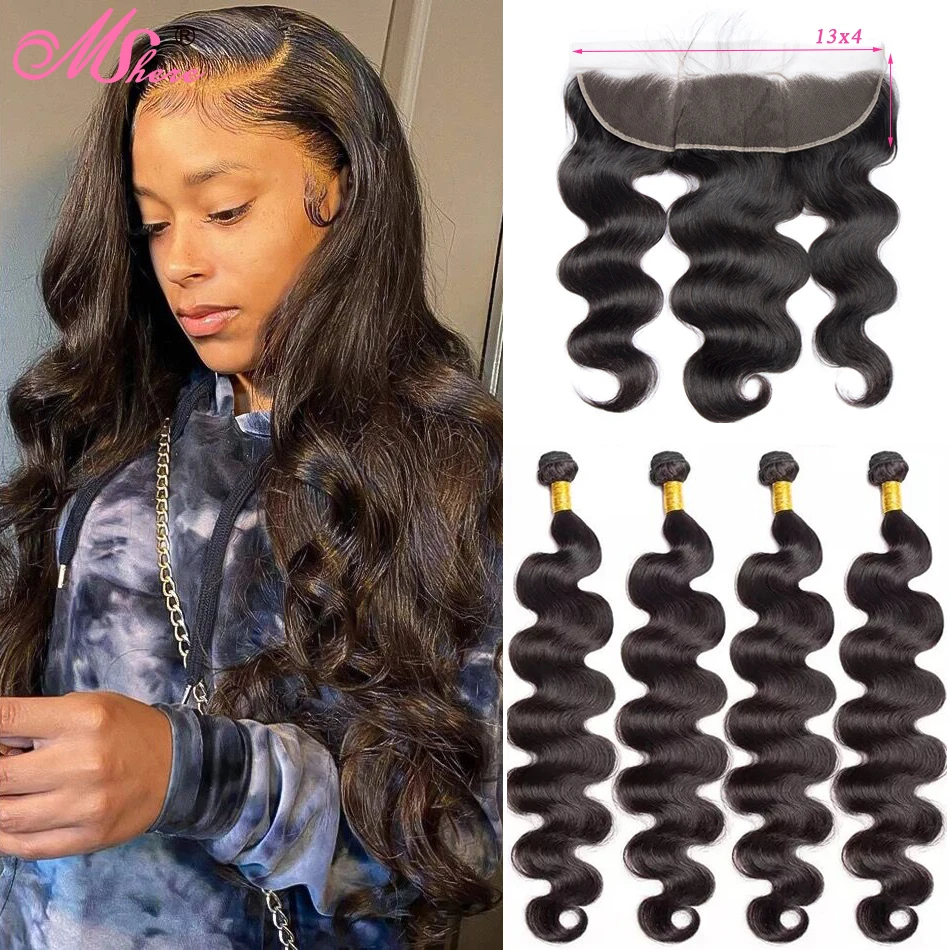 Mshere Brazilian Hair Weave Bundles With Frontal 13x4 HD Transparent Lace Frontal With Bundles Body Wave Long Remy Human Hair
Mshere Brazilian Hair Weave Bundles With Frontal 13x4 HD Transparent Lace Frontal With Bundles Body Wave Long Remy Human Hair