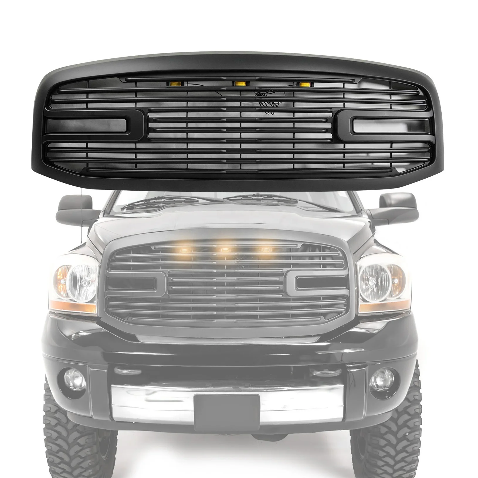 Big Horn II 3 LED Matte Black Packaged Grille+Shell for 06-08 Ram 1500 06-09 2500 3500
Big Horn II 3 LED Matte Black Packaged Grille+Shell for 06-08 Ram 1500 06-09 2500 3500