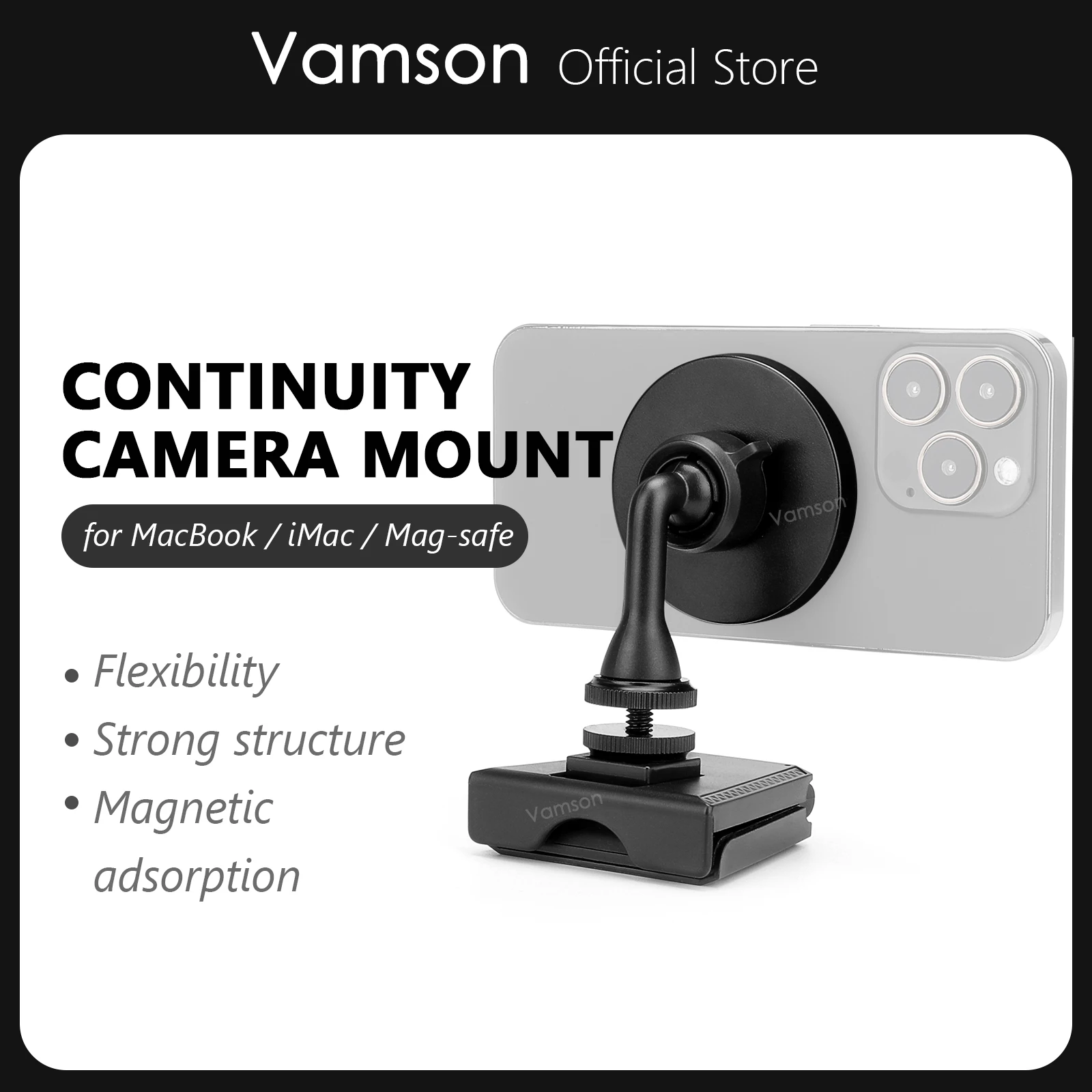 Крепление непрерывной камеры Vamson для iPhone 12 13 14 серии для MacBook iMac настольный монитор Сильный магнитный держатель
Крепление непрерывной камеры Vamson для iPhone 12 13 14 серии для MacBook iMac настольный монитор Сильный магнитный держатель