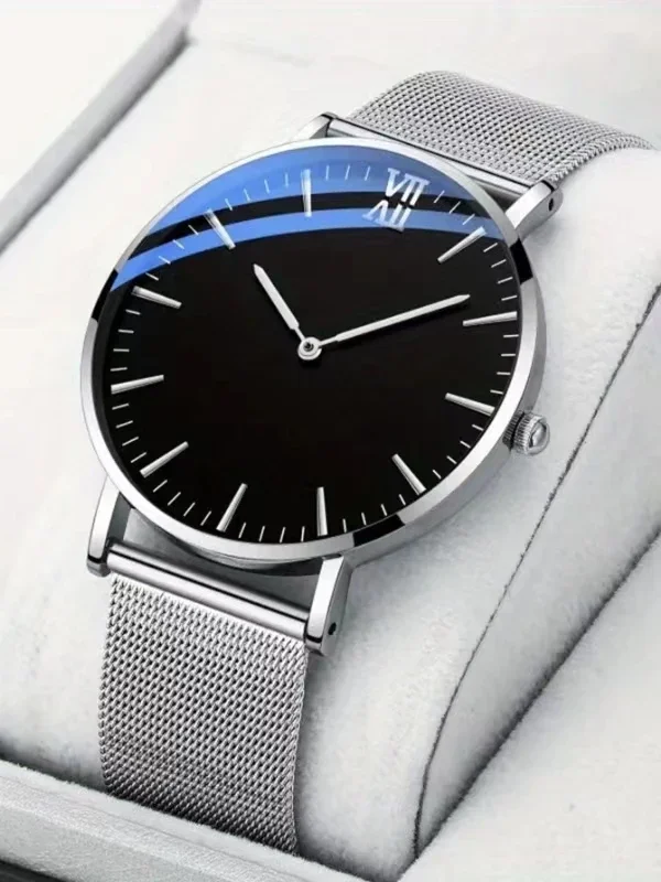 1 men's new ultra-thin fashion trend minimalist Roman mesh quartz watch suitable for daily matching 1 men's new ultra-thin fashion trend minimalist Roman mesh quartz watch suitable for daily matching