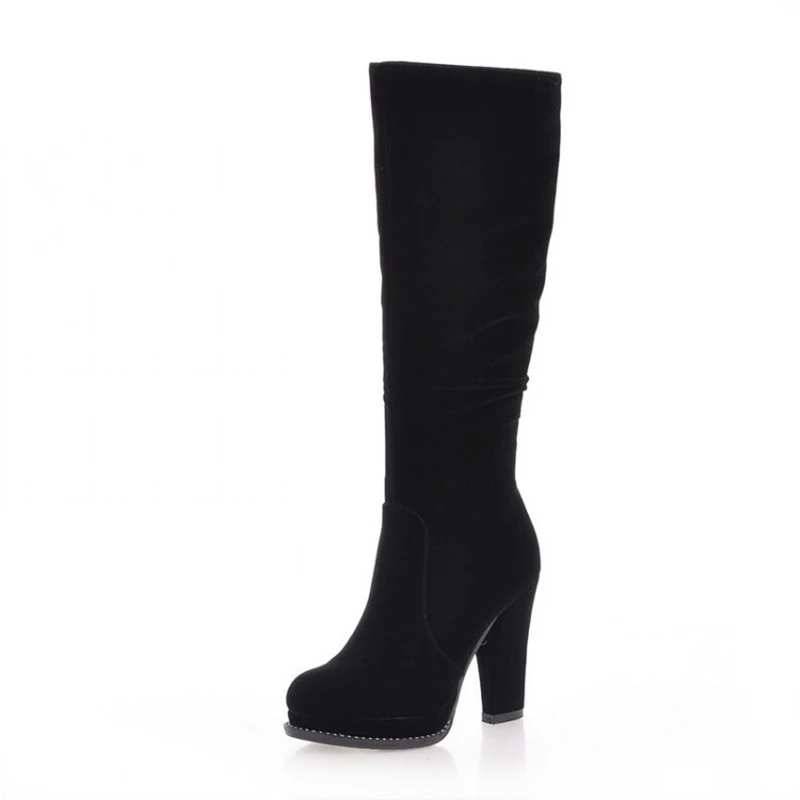 Women's Winter High Boots Fashion Flock Knee High Boots Women Knight Boots Black Thick High Heels Zipper Round Toe Ladies Shoes
Women's Winter High Boots Fashion Flock Knee High Boots Women Knight Boots Black Thick High Heels Zipper Round Toe Ladies Shoes